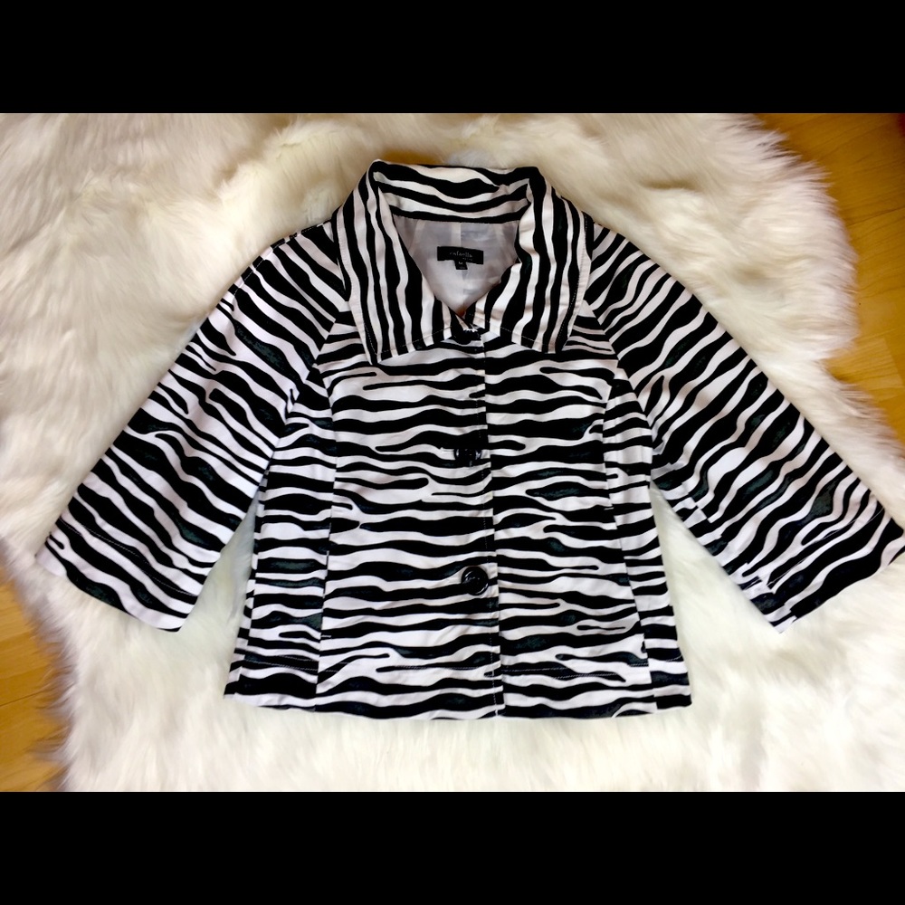SOLD - Rafaella Petite Zebra Animal Print Jacket Blazer M
